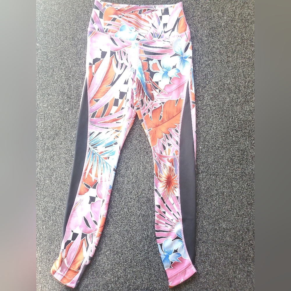 Nike Pink and Orange Patterned Leggings
